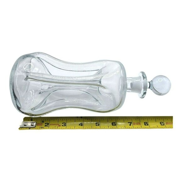 VTG Holmegaard Kluk Alcohol Decanter Danish Stopper Pinch Art Glass Blue Tint - Picture 11 of 15